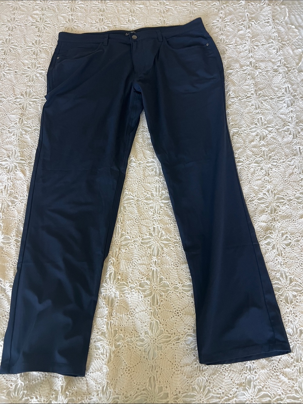 Men's Navy Pants - Tailored Straight Fit